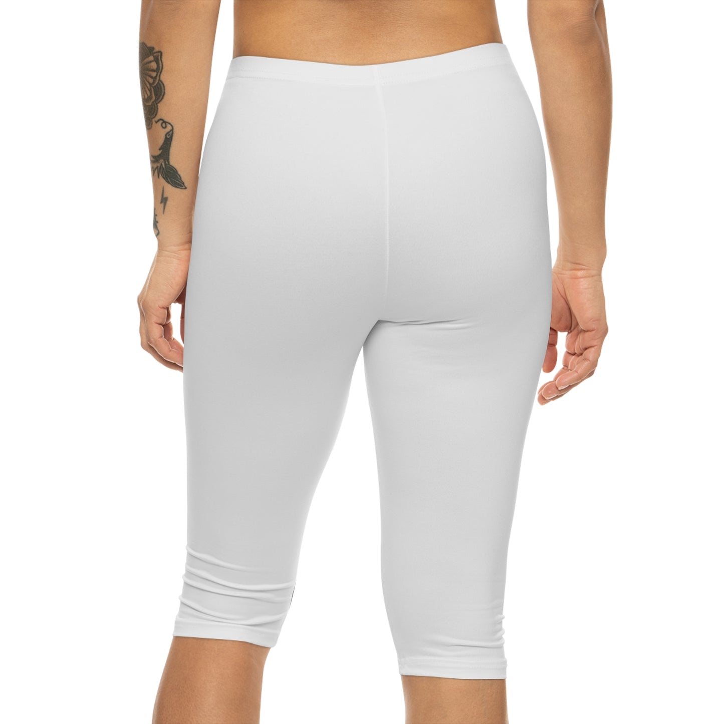 White Capri Women's Athletic Leggings