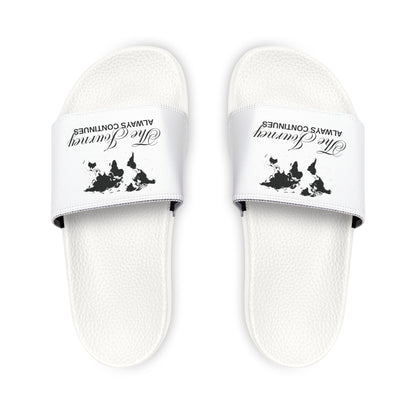 White Removable-Strap Slides