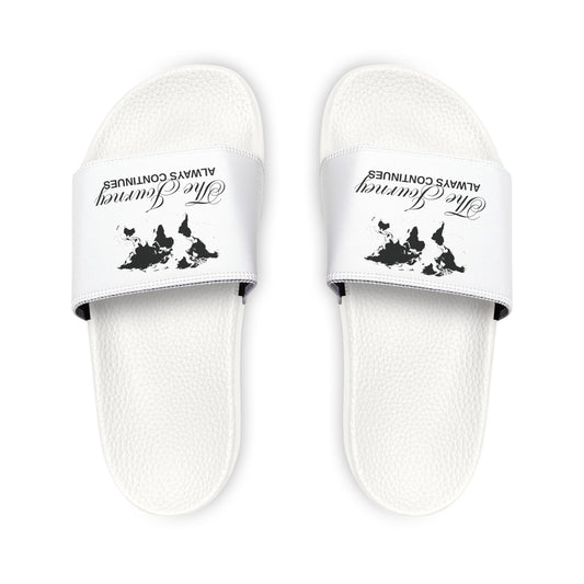 White Removable-Strap Slides
