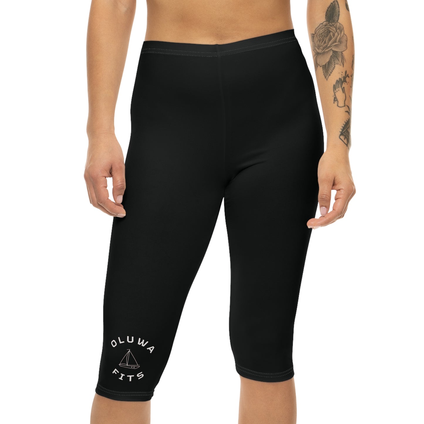 Black Capri Women's Athletic Leggings