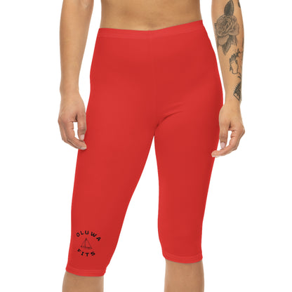 Red Capri Women's Athletic Leggings
