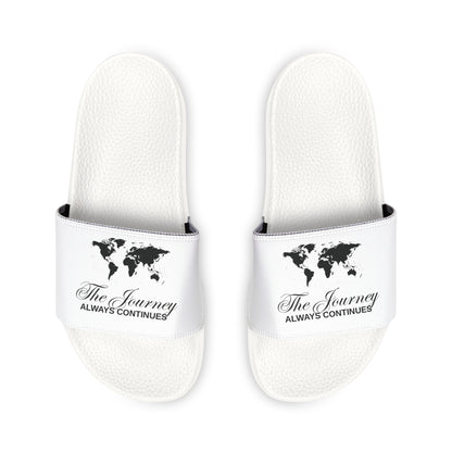 White Removable-Strap Slides