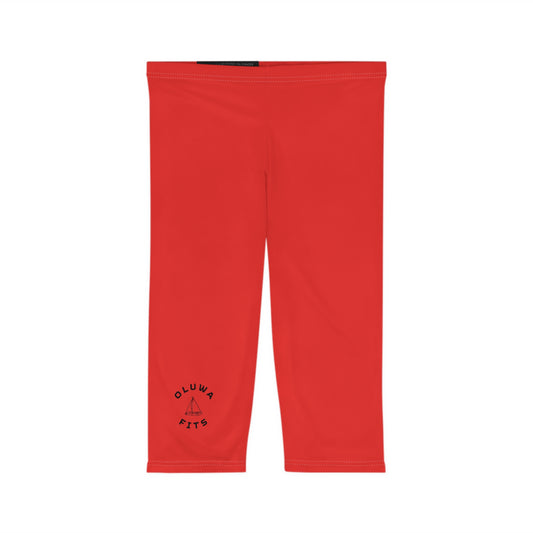 Red Capri Women's Athletic Leggings