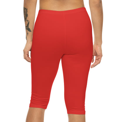 Red Capri Women's Athletic Leggings